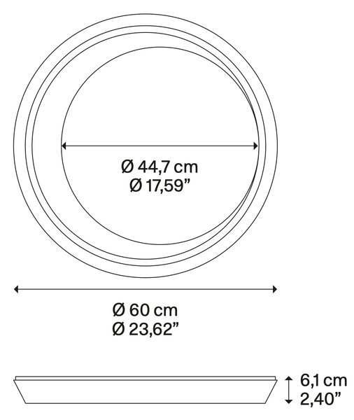 Lodes Designové LED stropní svítidlo Tidal, Ø 60 cm, 1x37W Barva: Matná champagne, Teplota světla: 2700K - teplá bílá