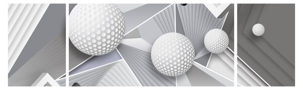 Geometrický abstraktní obraz (170x50 cm)