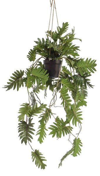 Umělá květina Philodendron v závěsném květináči, 115cm