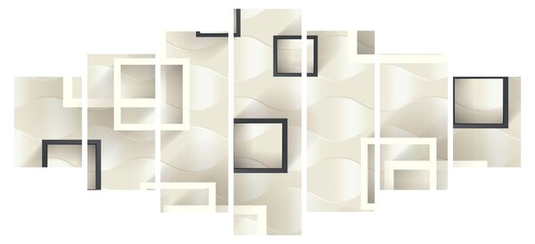 Geometrický abstraktní obraz (210x100 cm)