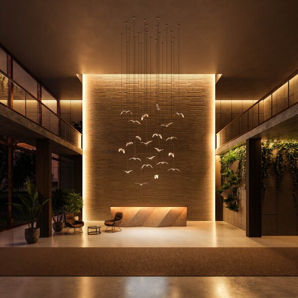 Designové závěsné svítidlo Brokis Night Birds PC964 Povrch Montury: Stříbrný elox, Barva skla: Šedá kouřová - masiv, Povrch baldachýnu: kov - černý matný komaxit