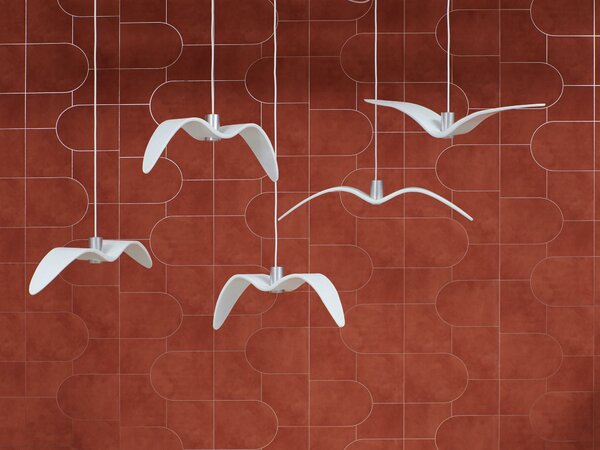 Designové závěsné svítidlo Brokis Night Birds PC964 Povrch Montury: Stříbrný elox, Barva skla: Šedá kouřová - masiv, Povrch baldachýnu: kov - černý matný komaxit