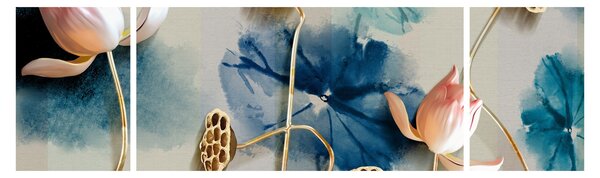 Obraz s květy (170x50 cm)