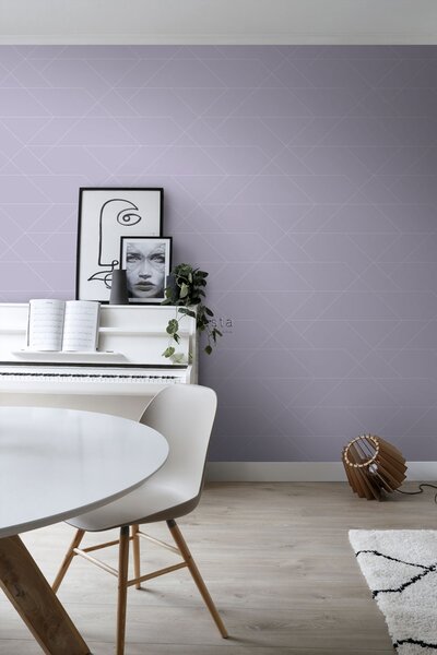 Geometrická vliesová tapeta na zeď, fialová, 139574, Bloom, Esta Home