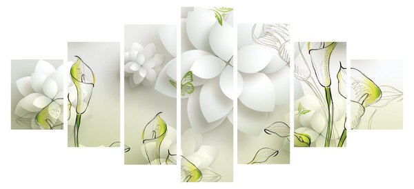 Obraz s květy (210x100 cm)