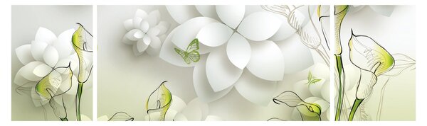 Obraz s květy (170x50 cm)