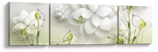 Obraz s květy (170x50 cm)