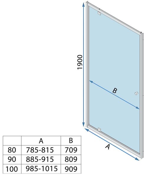 Jednokřídlé sprchové dveře REA PRIMO SWING 80 cm, chrom/transparent - bez vaničky