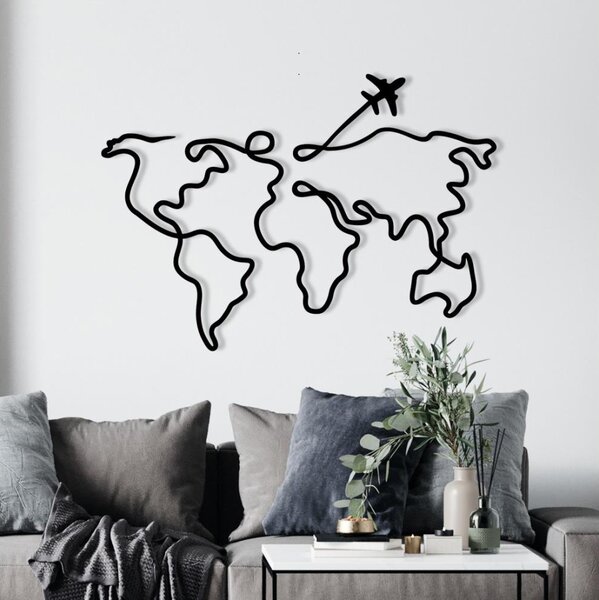 Nástěnná dekorace 60x42 cm mapa kov