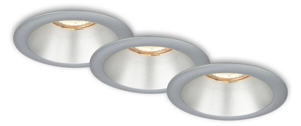 Briloner 7042-034-SADA 3x Koupelnové podhledové svítidlo 1xGU10/9W/230V stříbrná