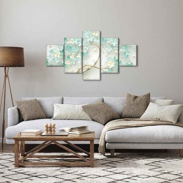 Obraz - Zlatý kvetoucí strom (125x70 cm)
