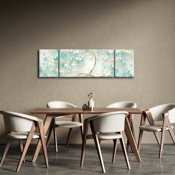 Obraz - Zlatý kvetoucí strom (170x50 cm)