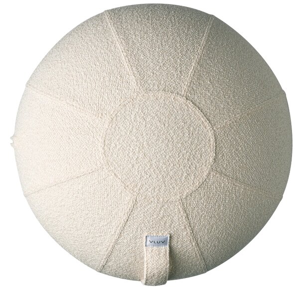 Bílý bouclé sedací / gymnastický míč VLUV DIVA Ø 65 cm