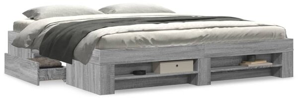 Rám postele bez matrace Grey Sonoma 180x200cm kompozitní dřevo 3295455