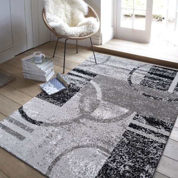 Makro Abra Moderní kusový koberec Soho 19 Geometrický šedý Rozměr: 120x170 cm