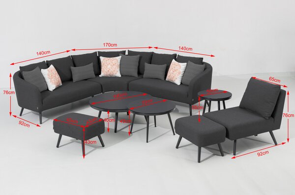 Doppler Melia LIKA-TEX® antracit - luxusní zahradní souprava