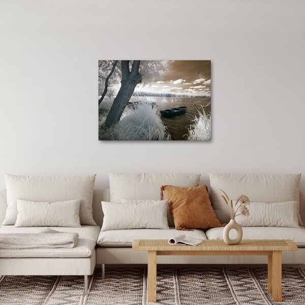 Obraz loďky na jezeře (70x50 cm)