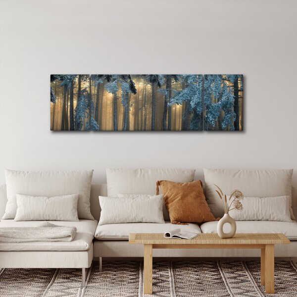 Obraz zasněženého lesa (170x50 cm)