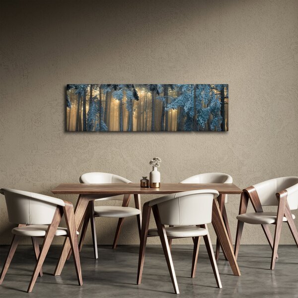 Obraz zasněženého lesa (170x50 cm)