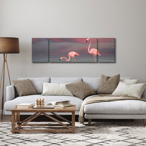 Obraz plameňáků (170x50 cm)
