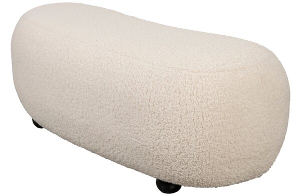 White Label Bílá bouclé lavice WLL NOXX 120 cm