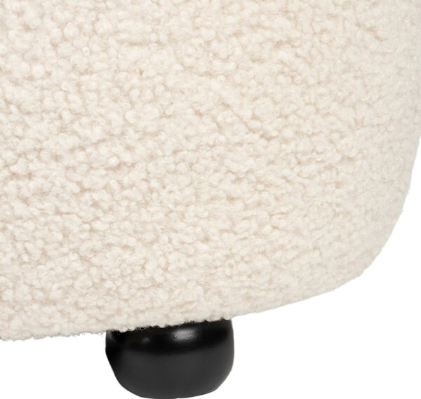 White Label Bílá bouclé lavice WLL NOXX 120 cm