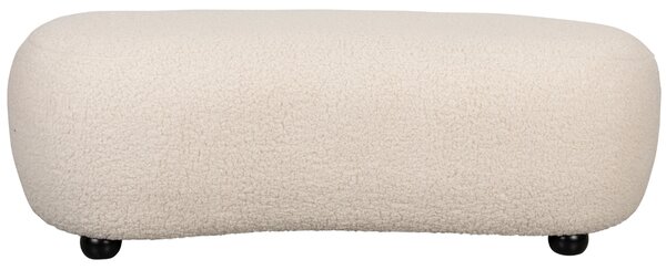 White Label Bílá bouclé lavice WLL NOXX 120 cm