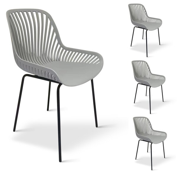Designová židle GABY šedá - set 4 ks
