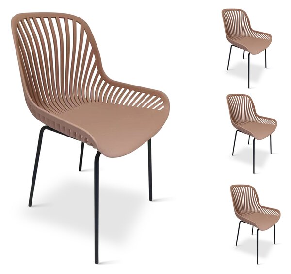 Designová židle GABY růžová - set 4 ks