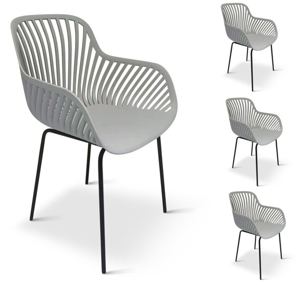 Designové křeslo GABY šedá - set 4 ks