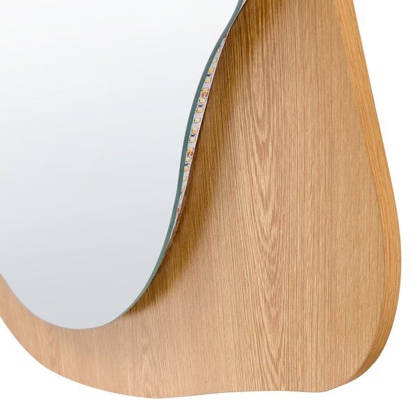Zrcadlo LAMBLORE 58 cm 171 cm LED Světle hnědá