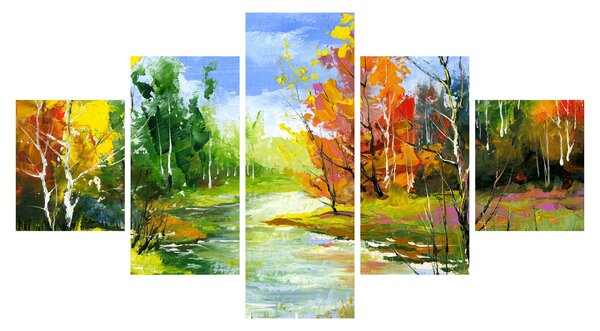 Obraz - Malba krajiny (125x70 cm)
