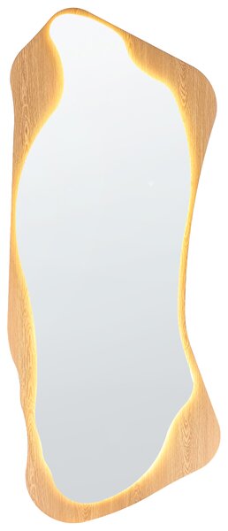 Zrcadlo LAMBLORE 58 cm 171 cm LED Světle hnědá