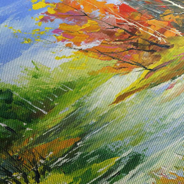 Obraz - Malba krajiny (210x100 cm)