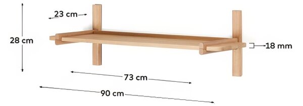 Dubová modulární police Kave Home Sitra 90 cm