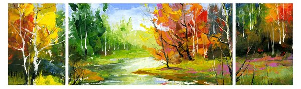 Obraz - Malba krajiny (170x50 cm)