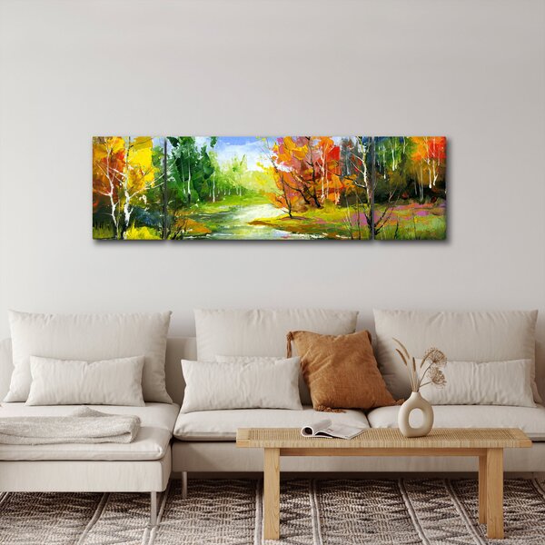 Obraz - Malba krajiny (170x50 cm)