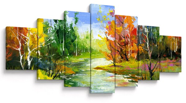 Obraz - Malba krajiny (210x100 cm)