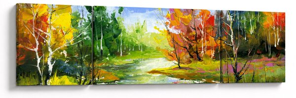 Obraz - Malba krajiny (170x50 cm)