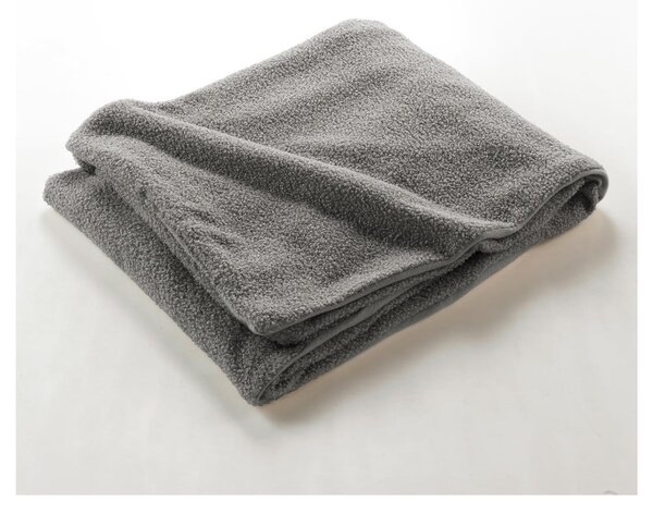 Šedá fleecová deka 125x150 cm Curly Wooly – douceur d'intérieur