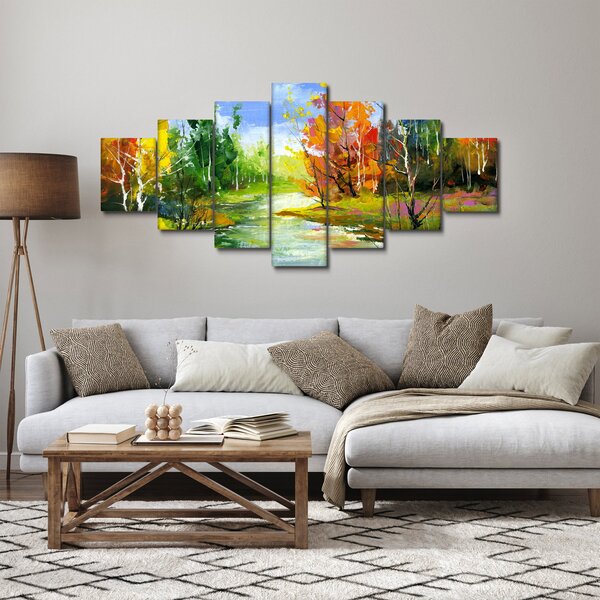Obraz - Malba krajiny (210x100 cm)