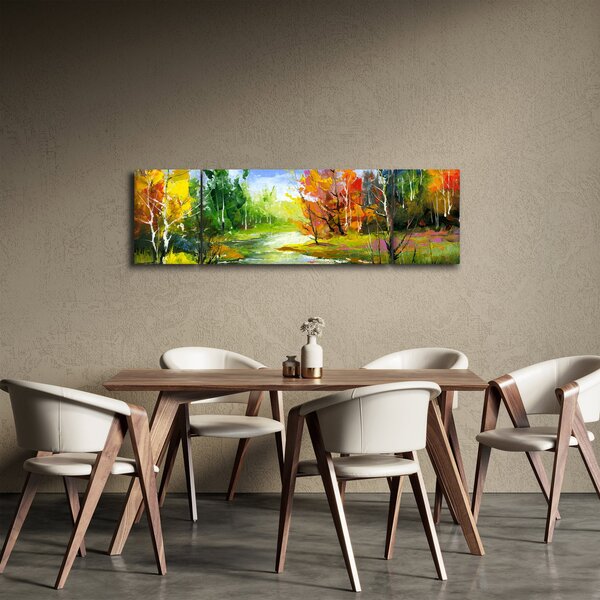 Obraz - Malba krajiny (170x50 cm)