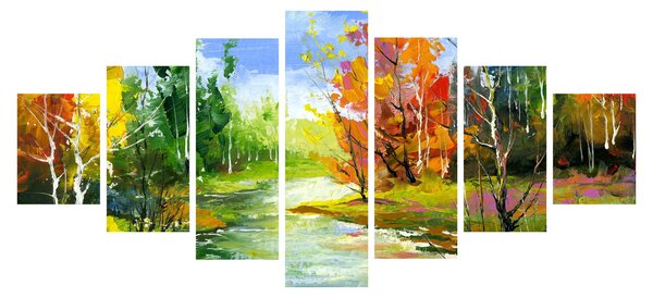 Obraz - Malba krajiny (210x100 cm)