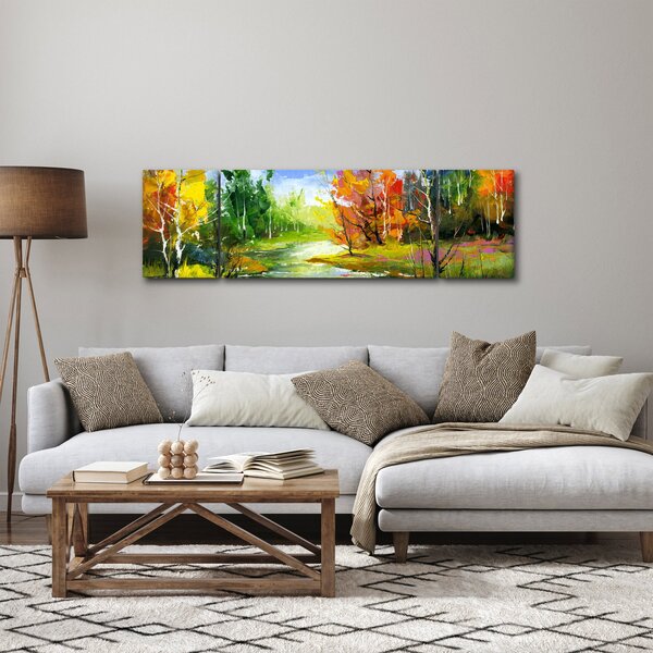 Obraz - Malba krajiny (170x50 cm)