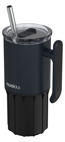 Termohrnek Umi s brčkem, 720ml, Quokka, černý