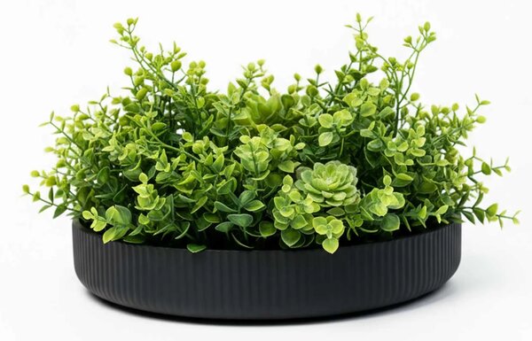 Dekorační miska ORYVEN, sklolaminát s drážkami, průměr 30 cm, antracit
