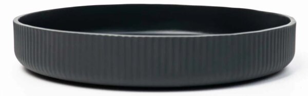 Dekorační miska ORYVEN, sklolaminát s drážkami, průměr 30 cm, antracit