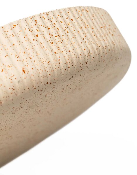 Dekorační miska ORYVEN, sklolaminát s drážkami, průměr 34 cm, béžová