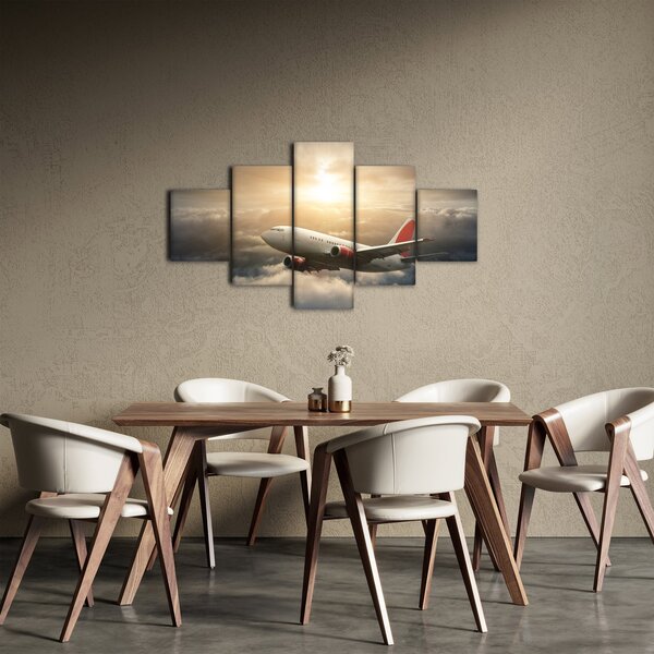 Obraz - Letadlo v oblacích (125x70 cm)