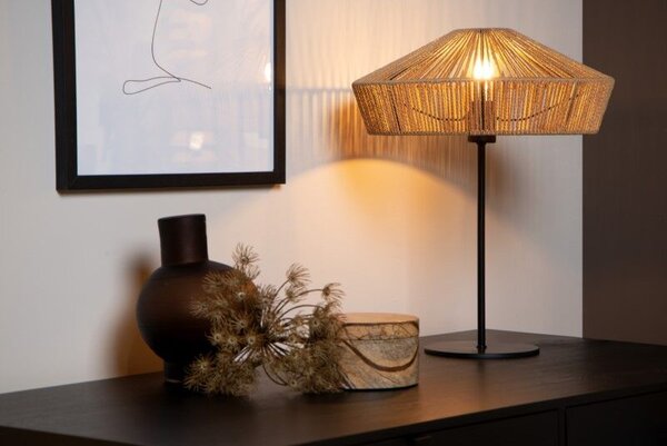 LUCIDE 10513/40/72 YUNKAI stolní lampa V500mm 1xE27 černá, přírodní